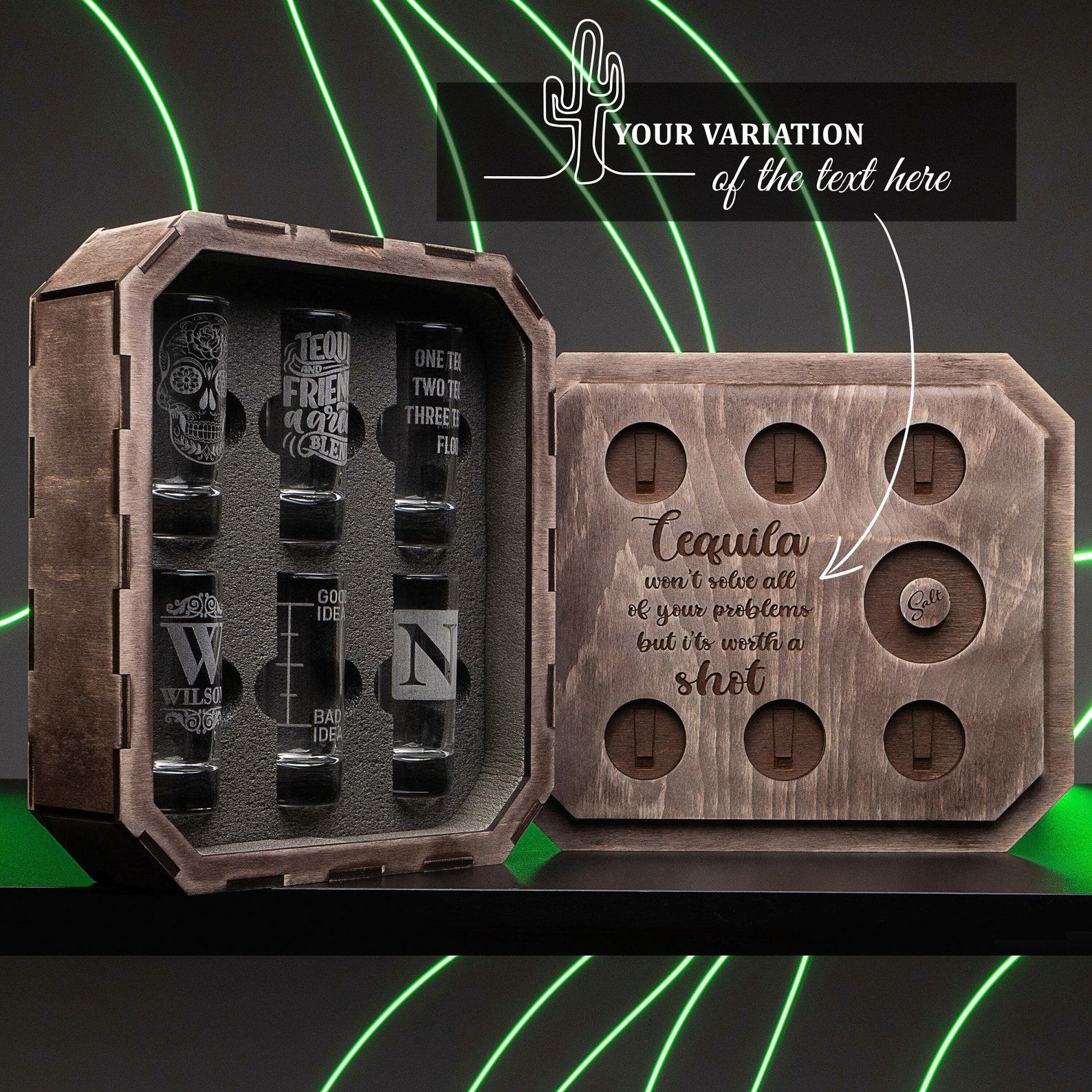 Personalized Tequila Glasses with Flight Board The Interesting  Item for Any Occasion