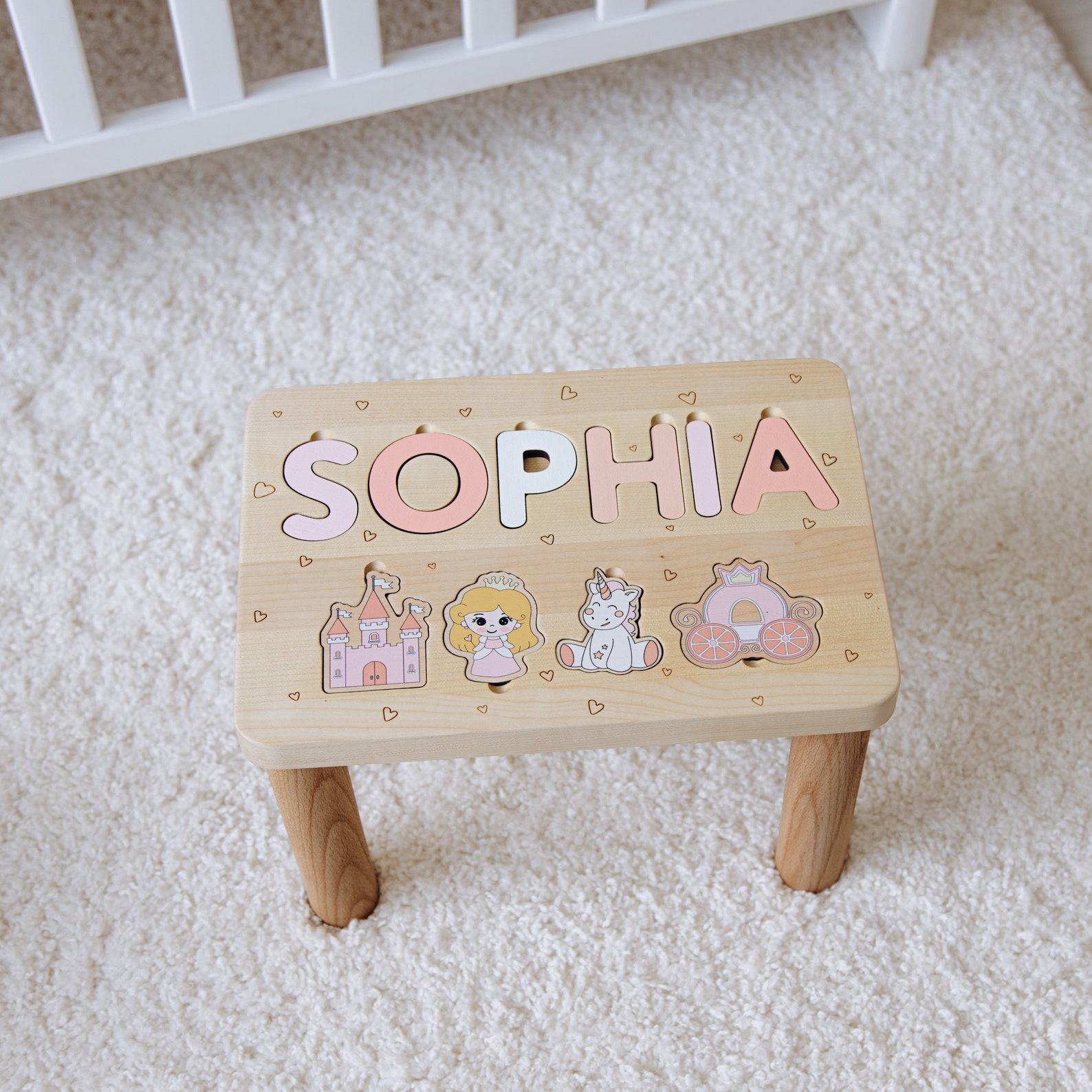 Personalized Toddler Helper Stool – Birthday/Easter/Baptism Present for 1-3 Year Old Boys – Montessori Learning Tower with Custom Name