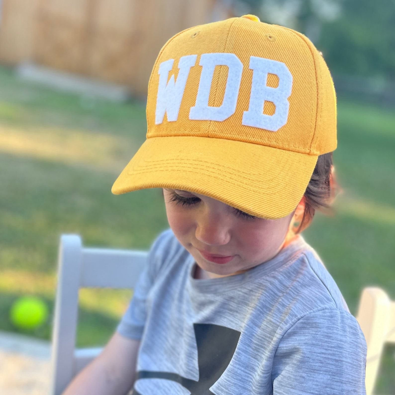 Personalized Toddler/Youth Baseball Cap Vintage Wool Initial Lettering