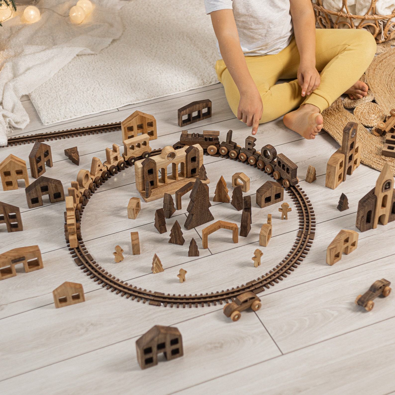 Personalized Train Name Puzzle – Wooden Montessori Toy for Baby 1st Birthday & Nursery Decor