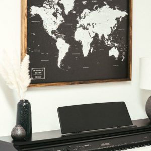 Personalized Travel Map Pin Your Adventures on a Modern World Map Print #WPM01