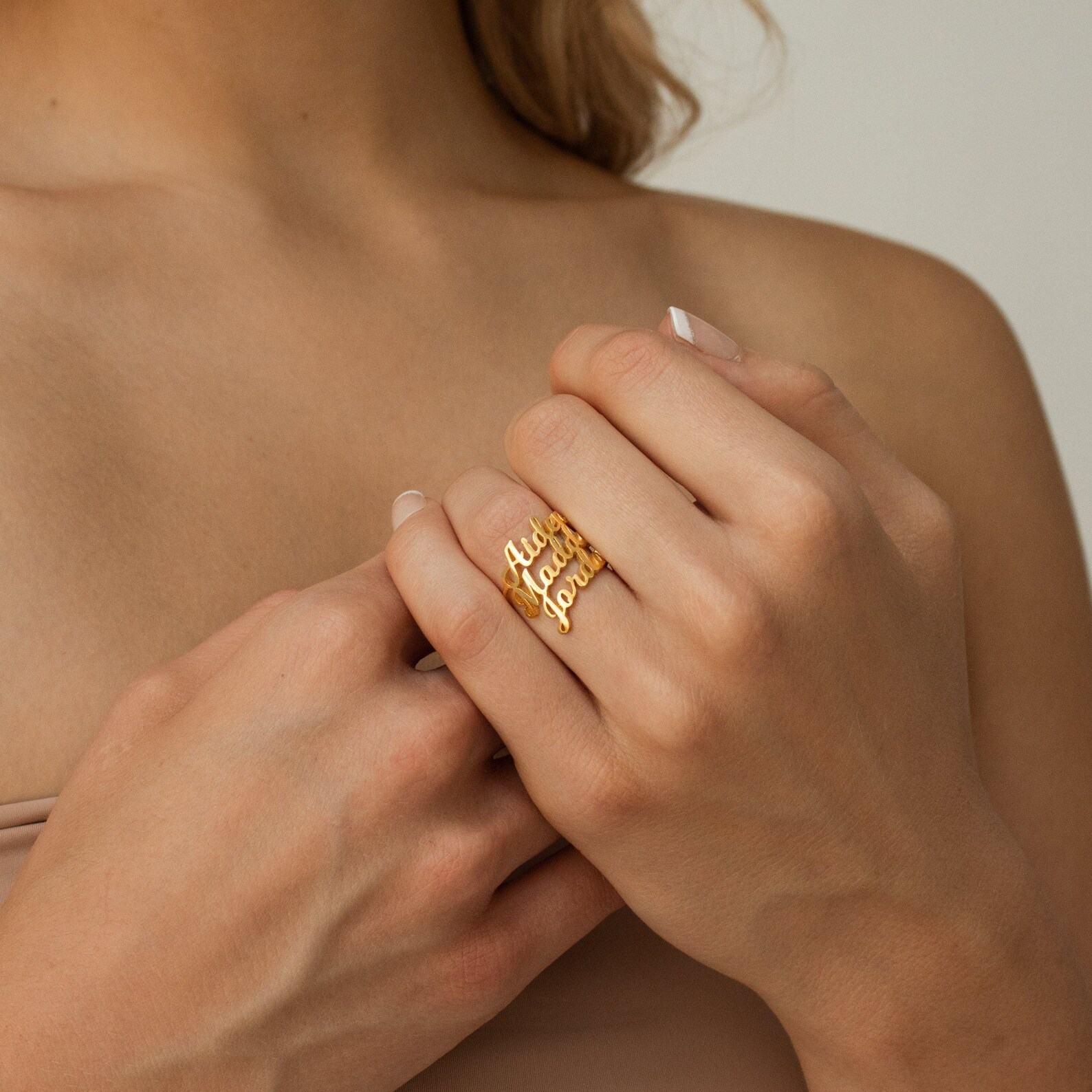 Personalized Triple Name Ring A Timeless Treasure for Loved Ones