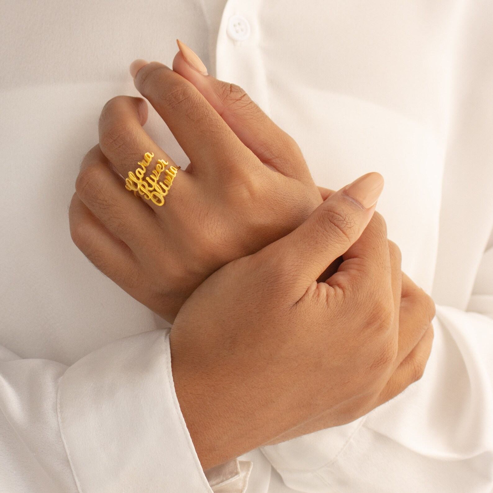 Personalized Triple Name Ring A Timeless Treasure for Loved Ones