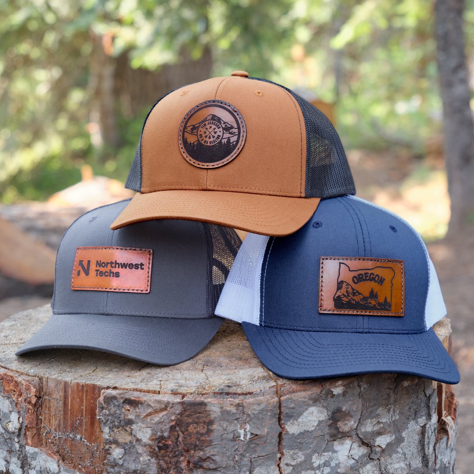Personalized Trucker Hats with Engraved Leather Patches Elevate Your Brand with Style