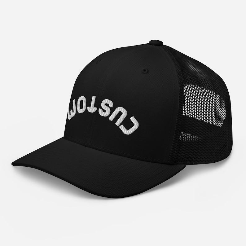 Personalized Upside-Down Text Trucker Hat Express Yourself with Style