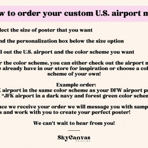 Personalized U.S. Airport Map Print Elevate Your Aviation Decor