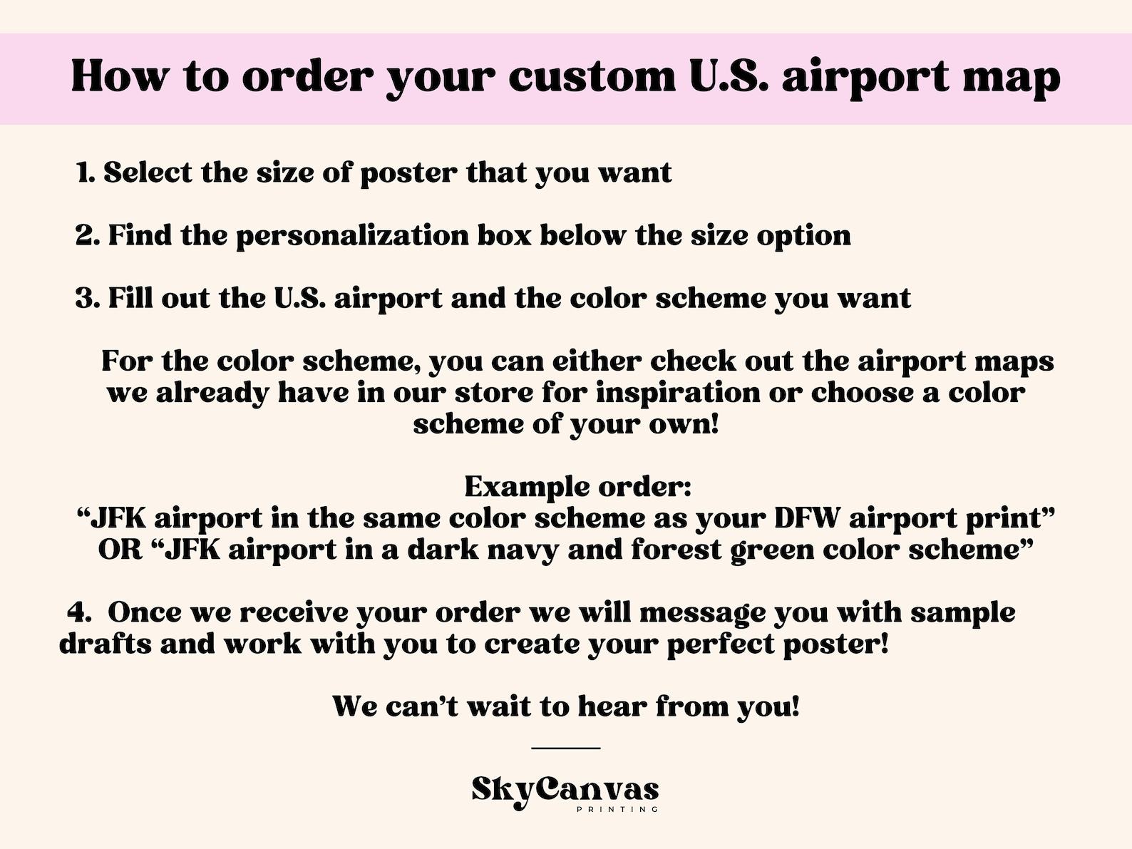 Personalized U.S. Airport Map Print Elevate Your Aviation Decor - Image 2