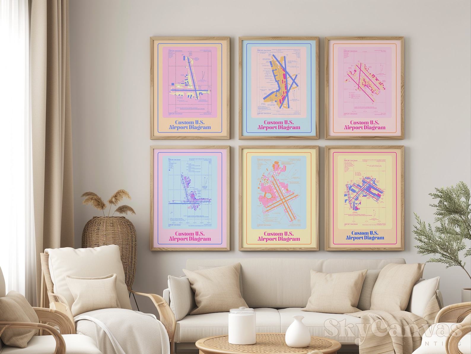 Personalized U.S. Airport Map Print Elevate Your Aviation Decor - Image 4