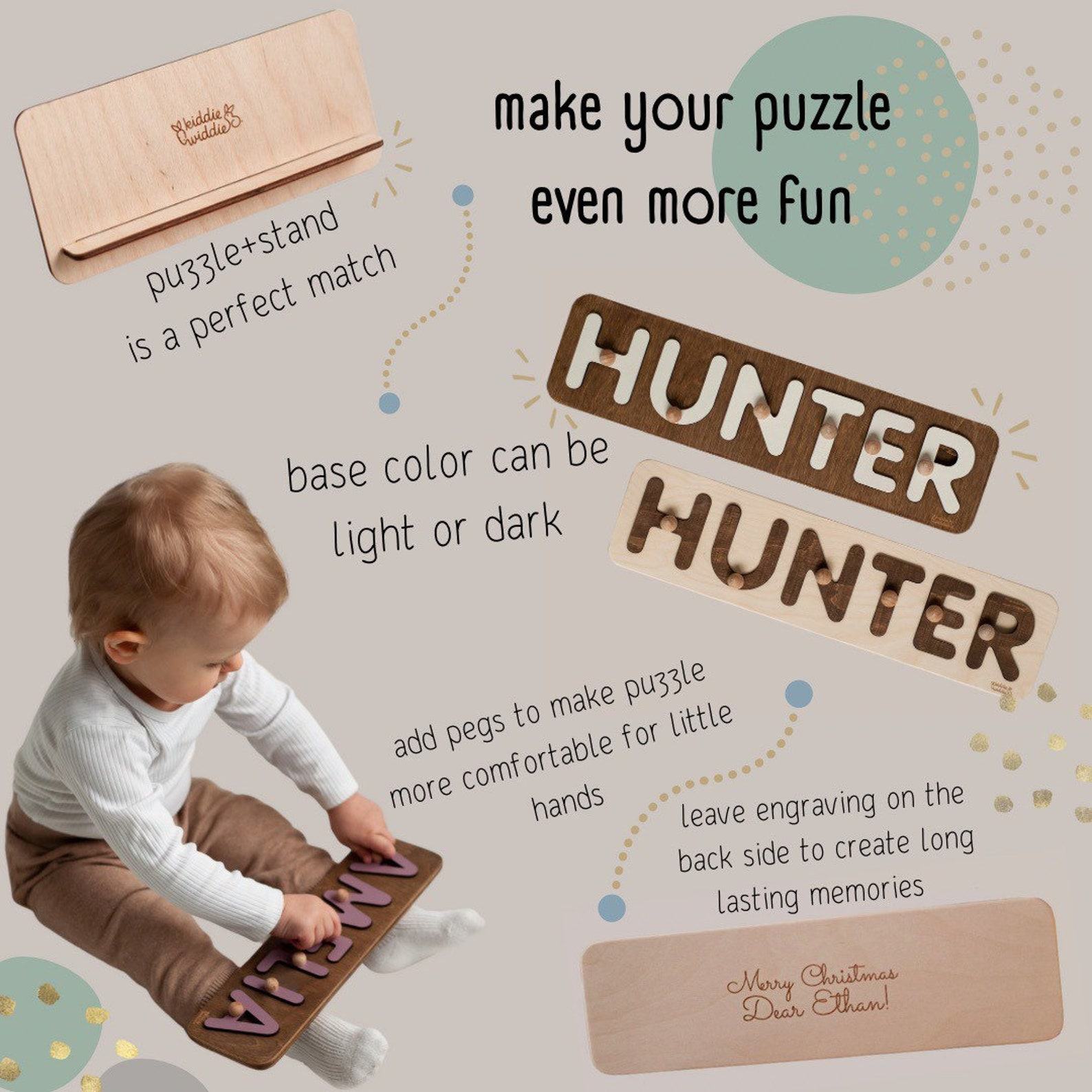 Personalized Vehicle Puzzle Unique Baby Boy Name Item for First Birthday