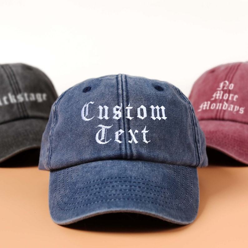 Personalized Vintage Cap Embroidered Text, UK-Made | Cotton Snapback, Dad Hat, Summer Hat, Baseball Cap | Unique Item for Him or Her