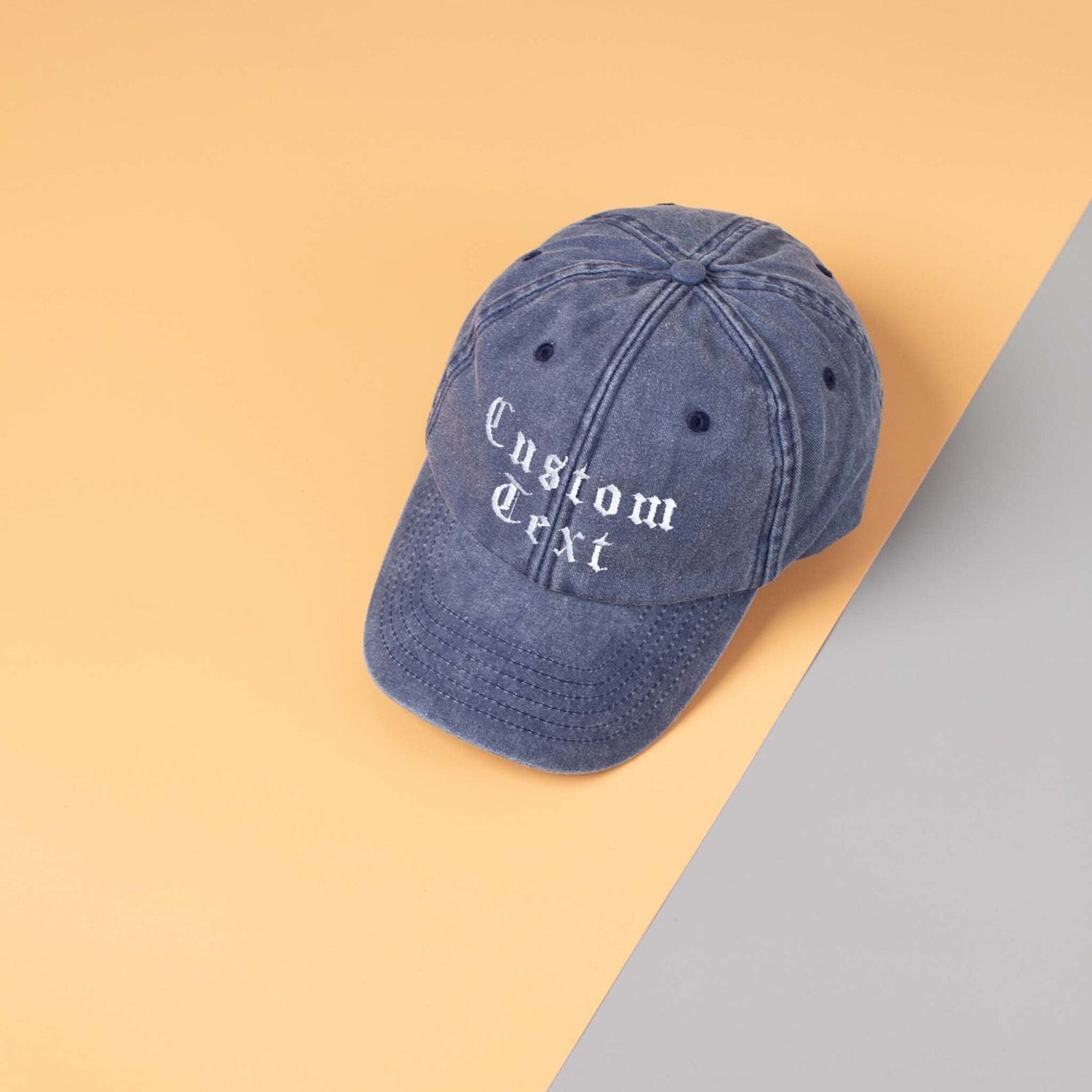 Personalized Vintage Cap Embroidered Text, UK-Made | Cotton Snapback, Dad Hat, Summer Hat, Baseball Cap | Unique Item for Him or Her