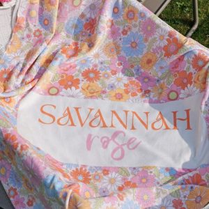 Personalized Vintage Floral Baby Blanket A Cherished Keepsake for Your Little Princess