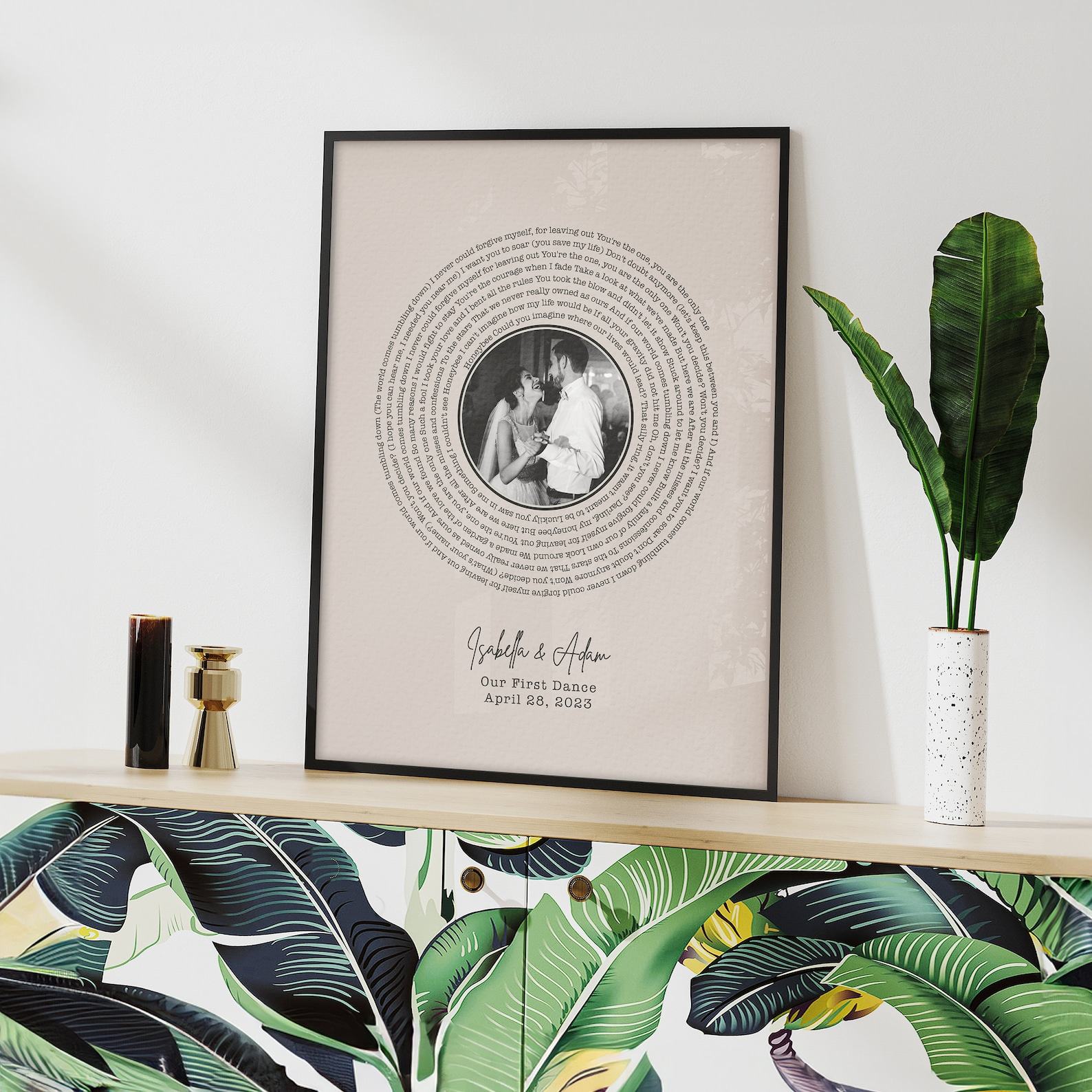 Personalized Vinyl Lyrics Canvas Print Capture Your Special Song and Memories