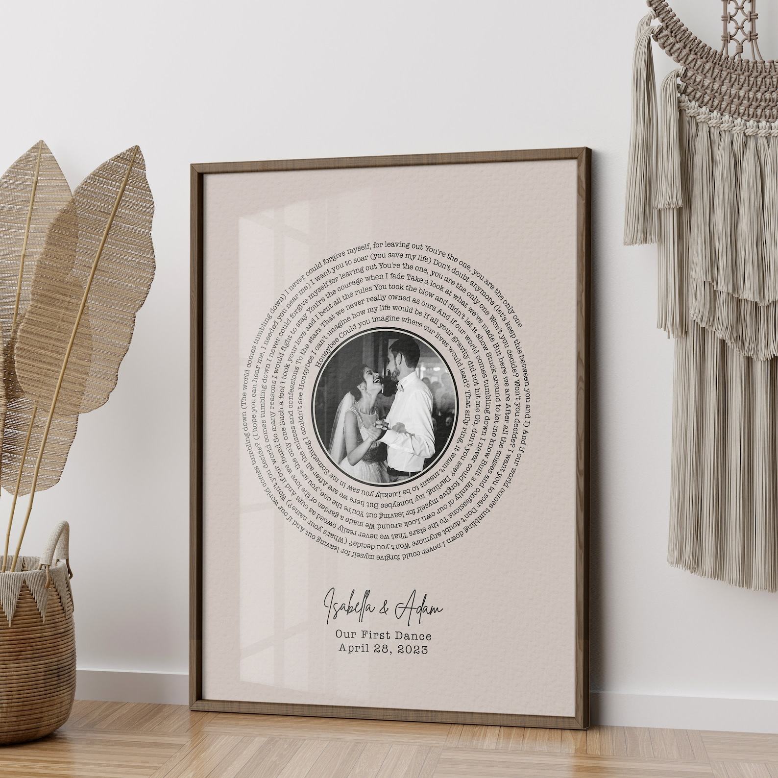 Personalized Vinyl Lyrics Canvas Print Capture Your Special Song and Memories