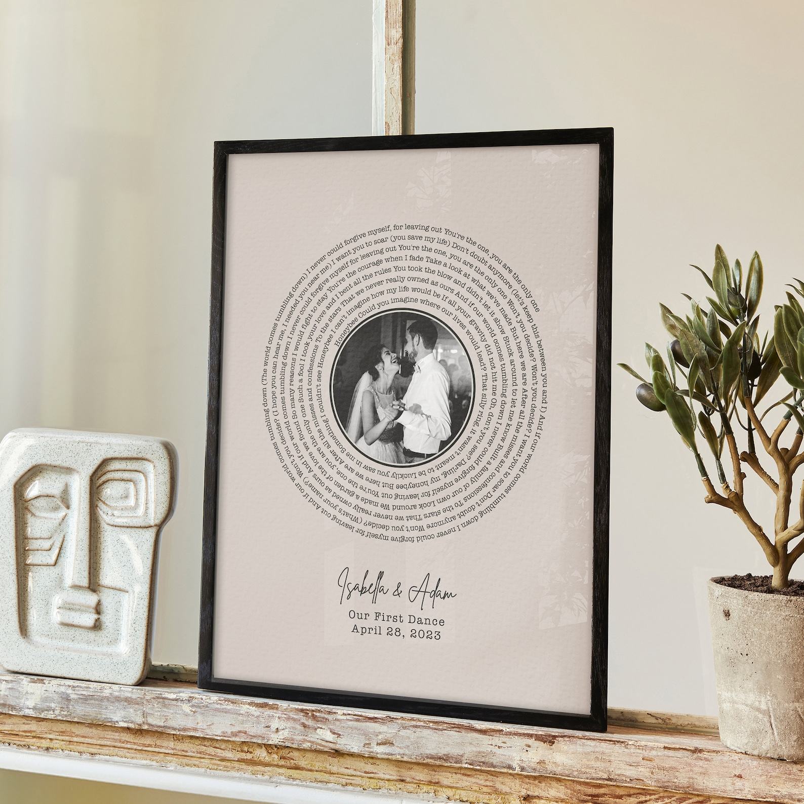 Personalized Vinyl Lyrics Canvas Print Capture Your Special Song and Memories