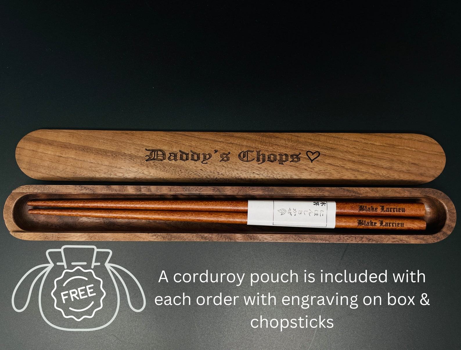 Personalized Walnut Chopsticks Unique Engraved Wedding Favors for Lasting Memories - Image 3