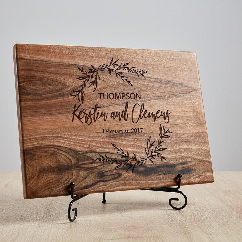 Personalized Walnut Cutting Board A Timeless Wedding or 5th Anniversary Item