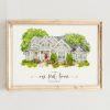 Personalized Watercolor House Portrait Capture Your Home’s Charm with a Unique Item