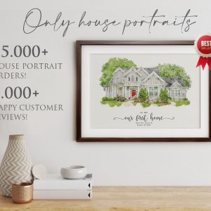 Personalized Watercolor House Portrait Capture Your Home’s Charm with a Unique Item