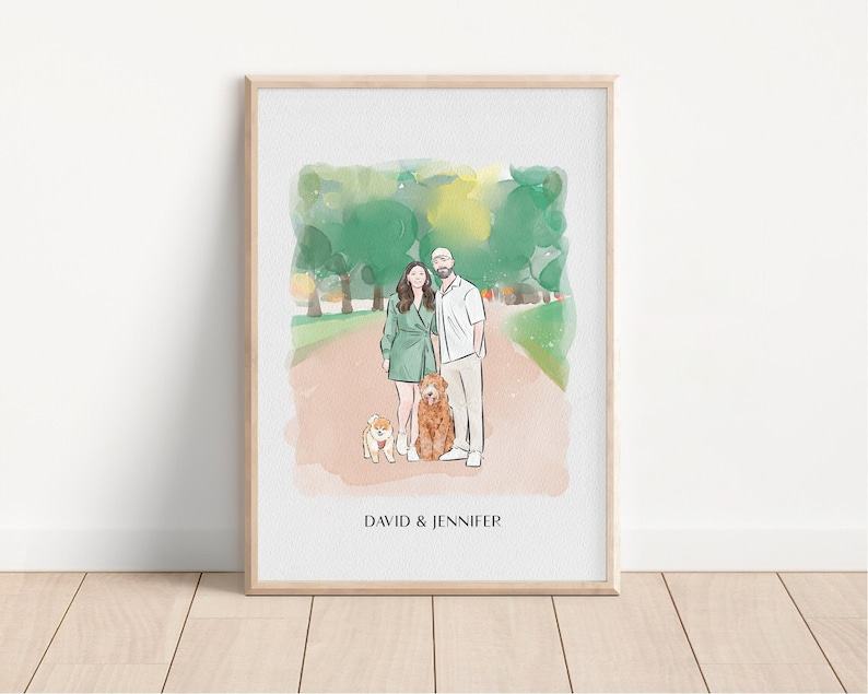 Personalized Watercolor Masterpiece Capture Cherished Memories with a Custom Portrait