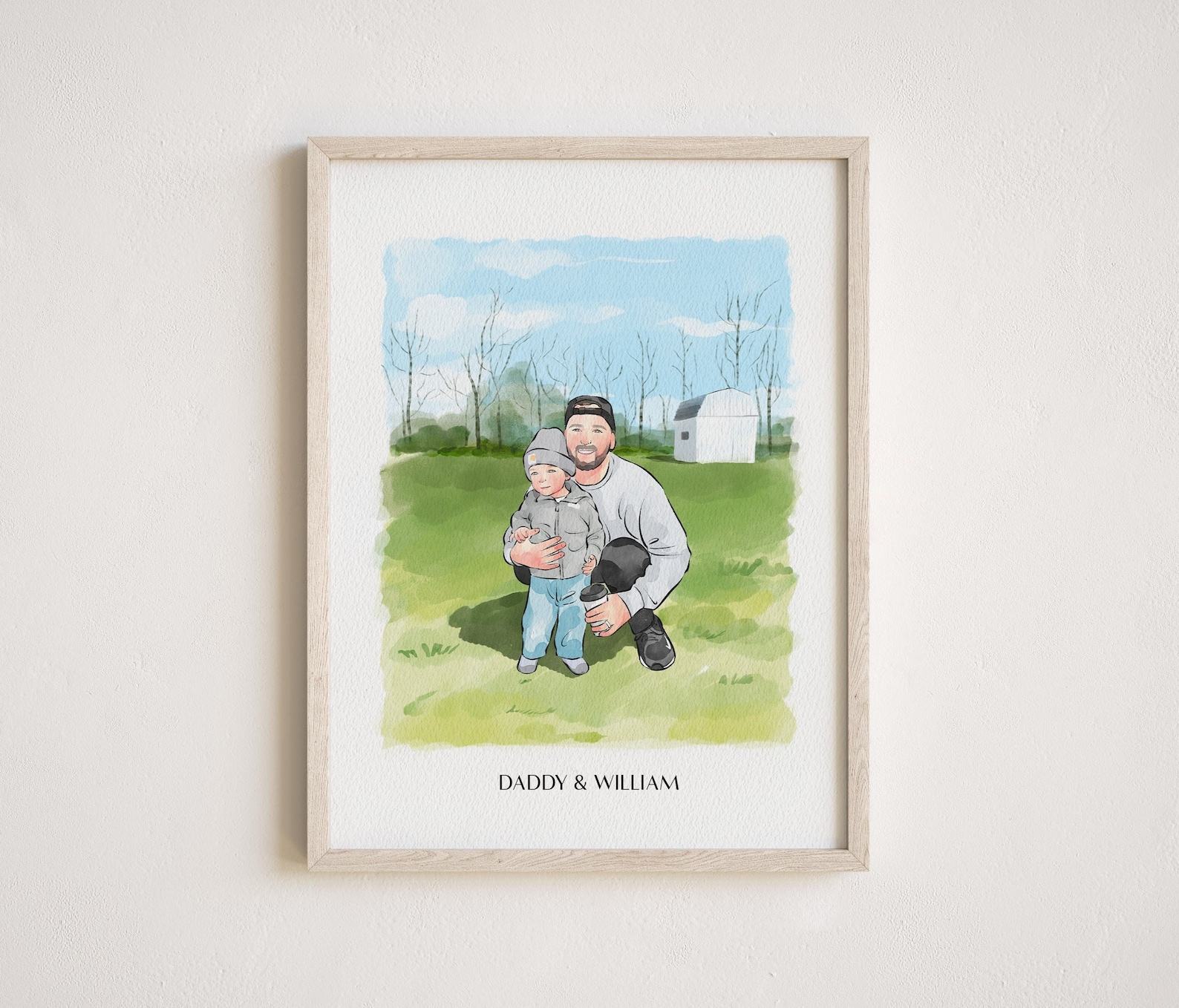Personalized Watercolor Masterpiece Capture Cherished Memories with a Custom Portrait - Image 4