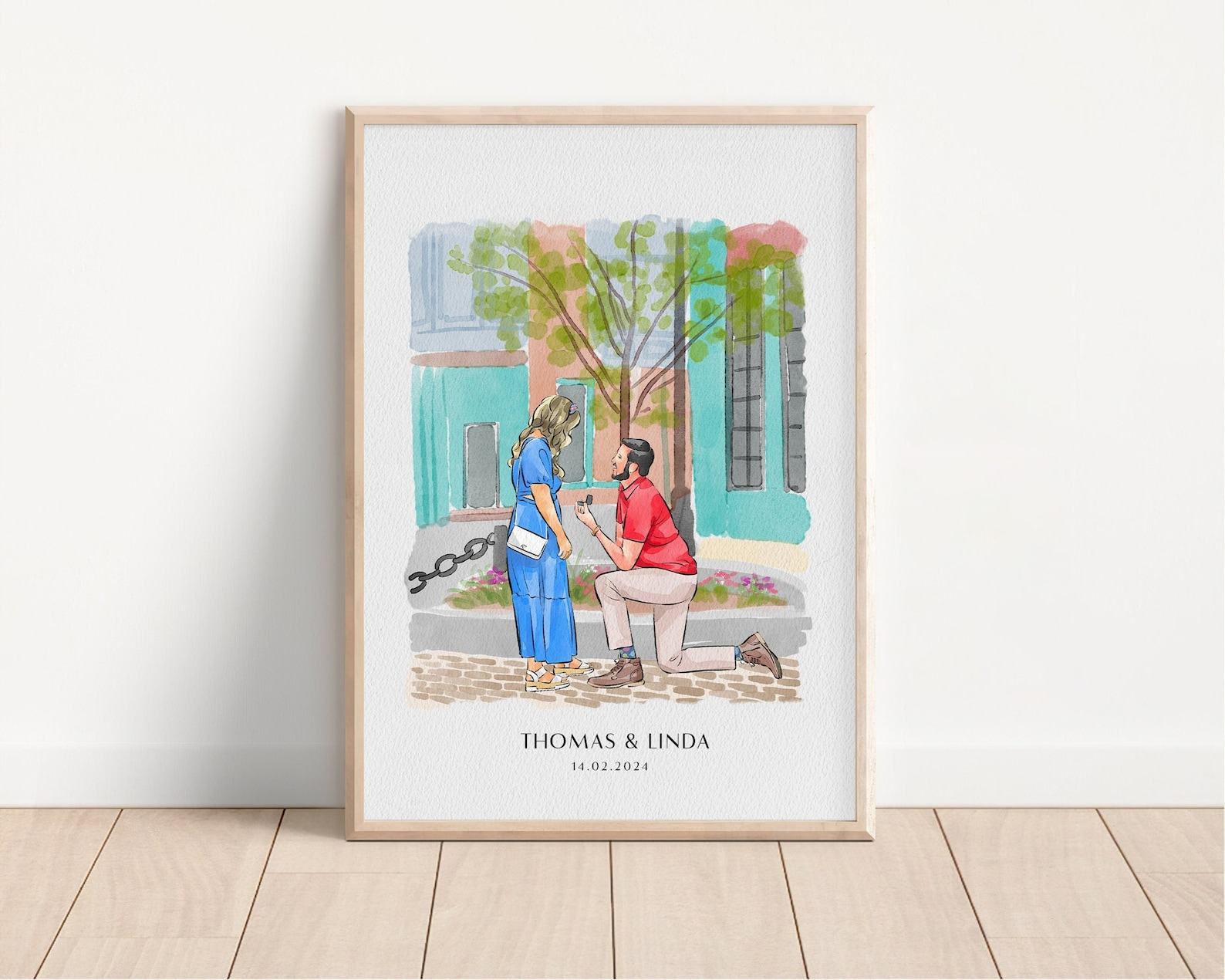 Personalized Watercolor Masterpiece Capture Cherished Memories with a Custom Portrait - Image 3