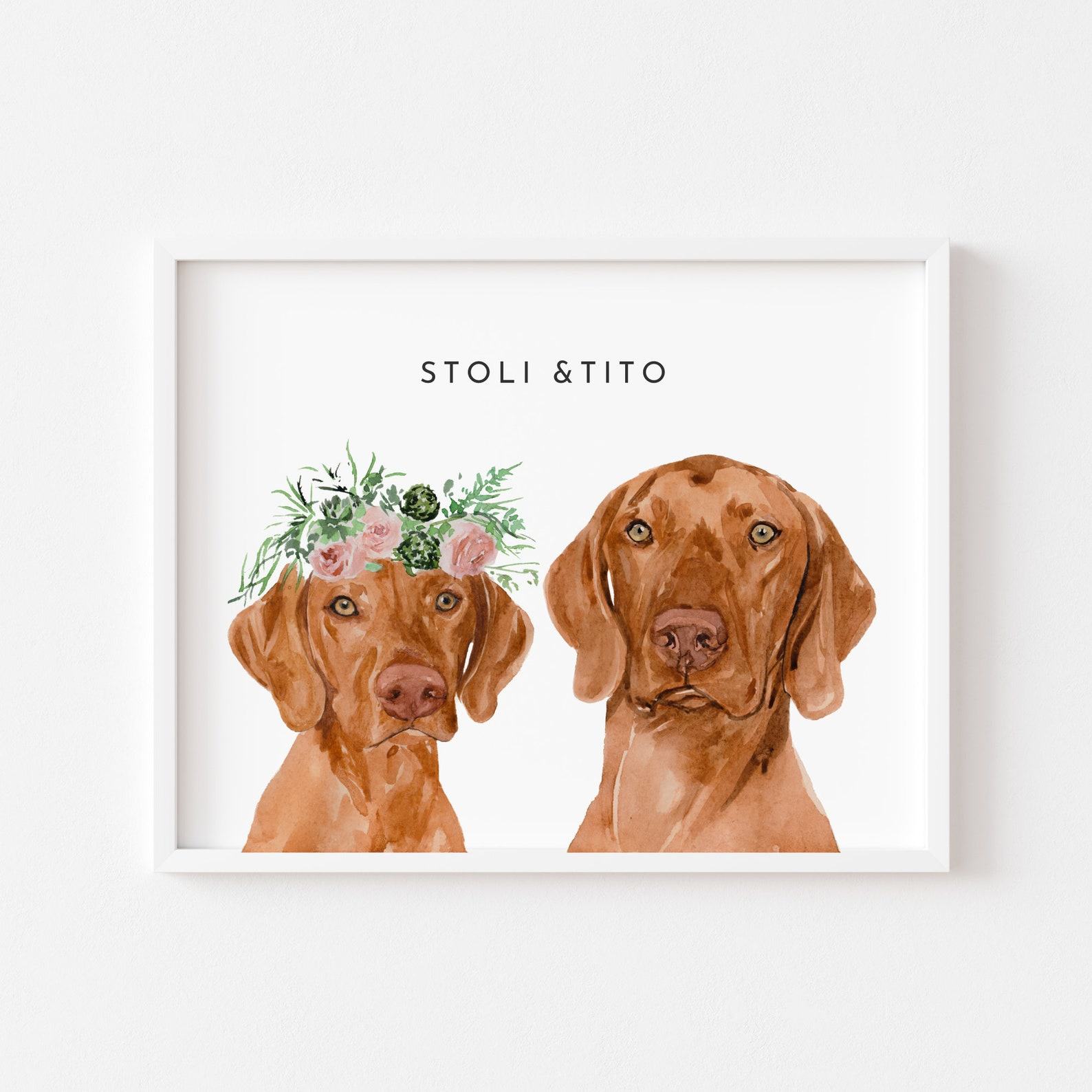 Personalized Watercolor Masterpiece Capture the Bond of Your Beloved Pets