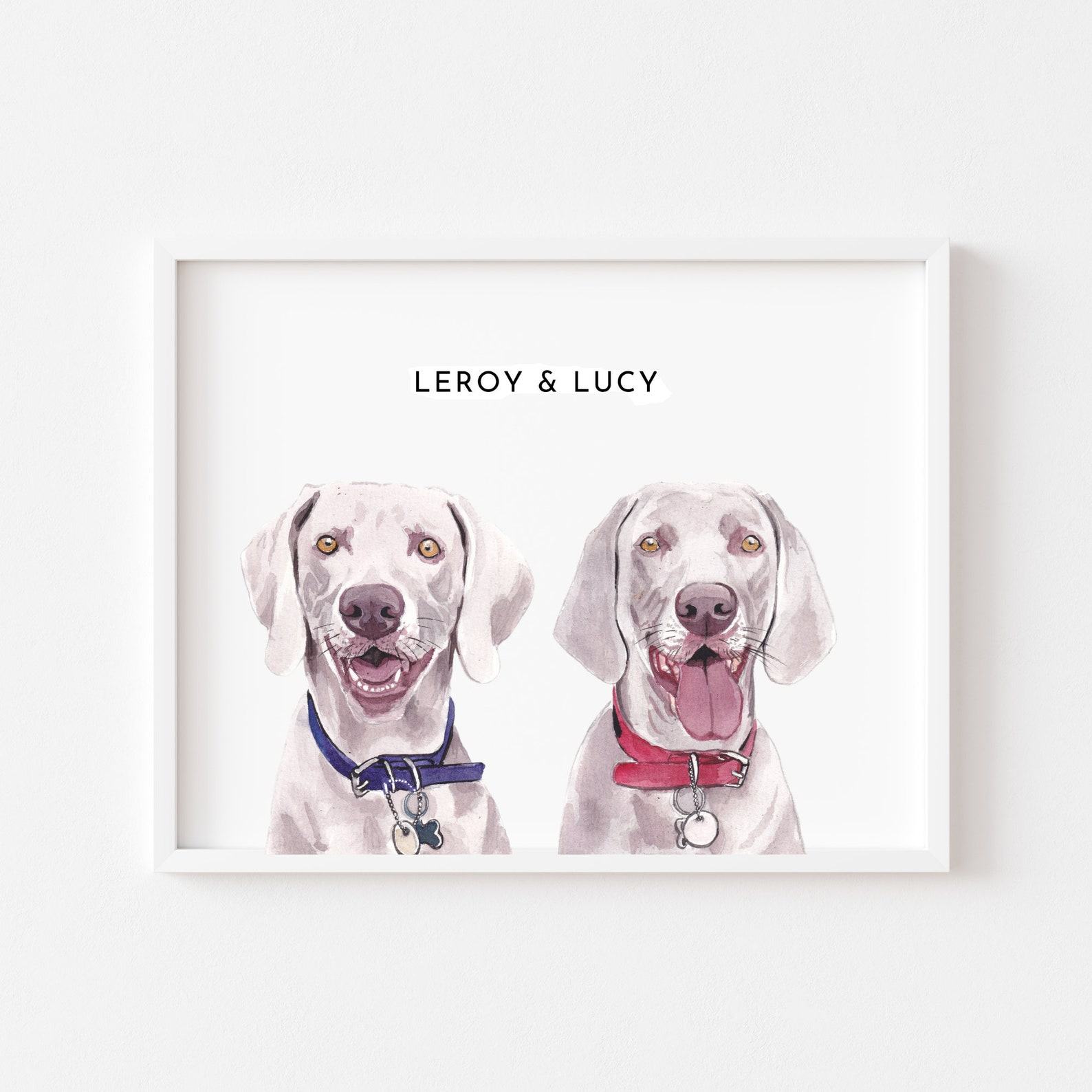 Personalized Watercolor Masterpiece Capture the Bond of Your Beloved Pets
