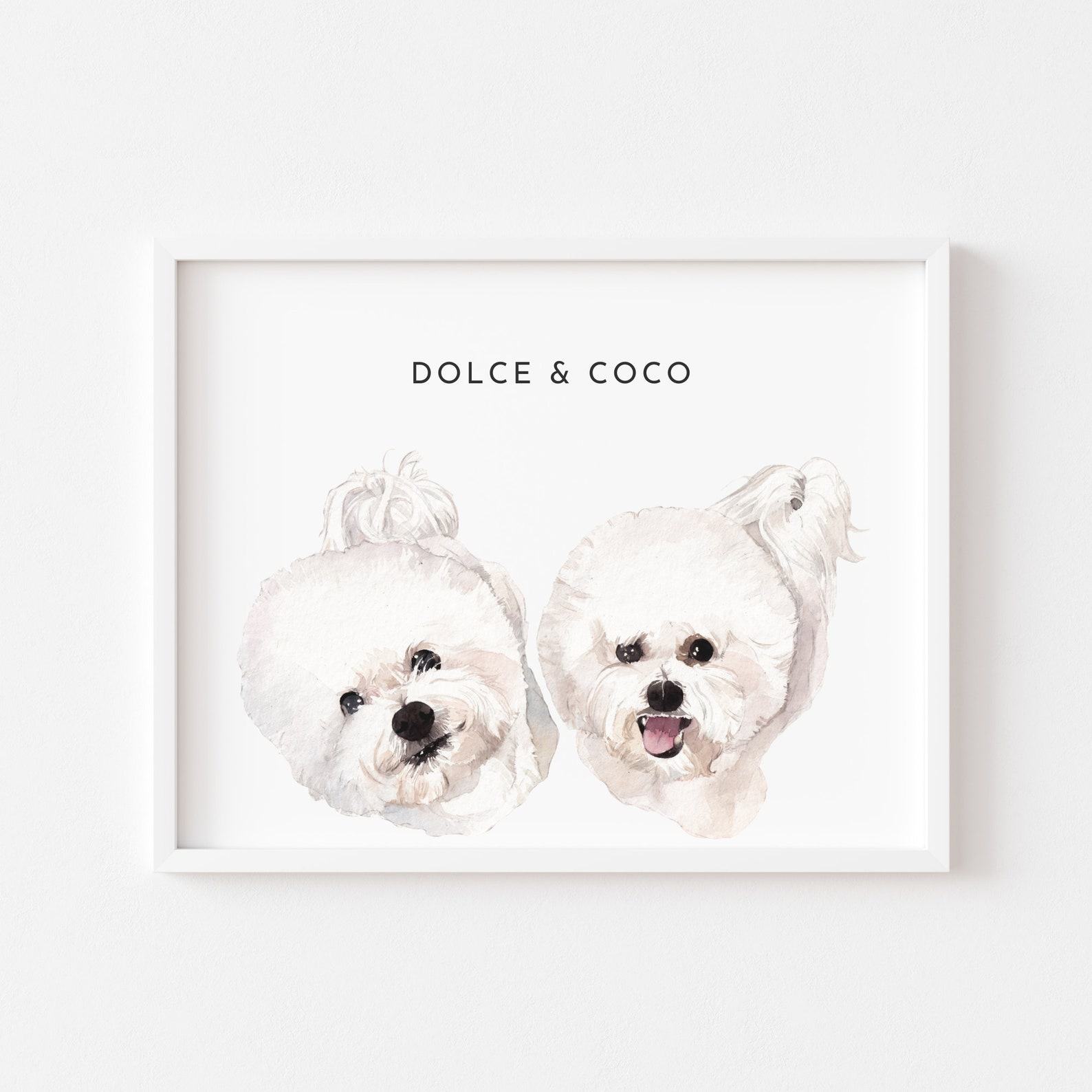 Personalized Watercolor Masterpiece Capture the Bond of Your Beloved Pets