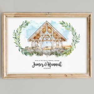 Personalized Watercolor Masterpiece Capture the Essence of Your Special Venue