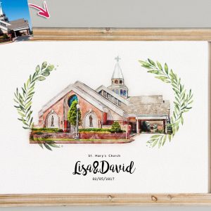 Personalized Watercolor Masterpiece Capture the Essence of Your Special Venue