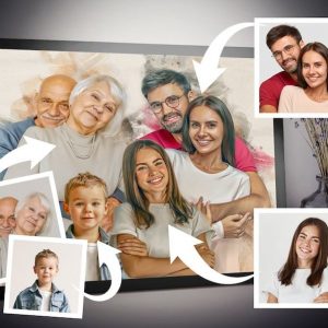 Personalized Watercolor Memorial Portrait on Canvas Cherish Loved Ones with a Unique Remembrance Item