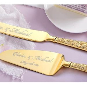 Personalized Wedding Cake Cutting Set Engrave Your Love Story on a Timeless Keepsake