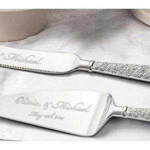 Personalized Wedding Cake Cutting Set Engrave Your Love Story on a Timeless Keepsake