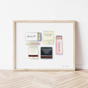 Personalized Wedding Matches Art Print Immortalize Your Special Day in Watercolor