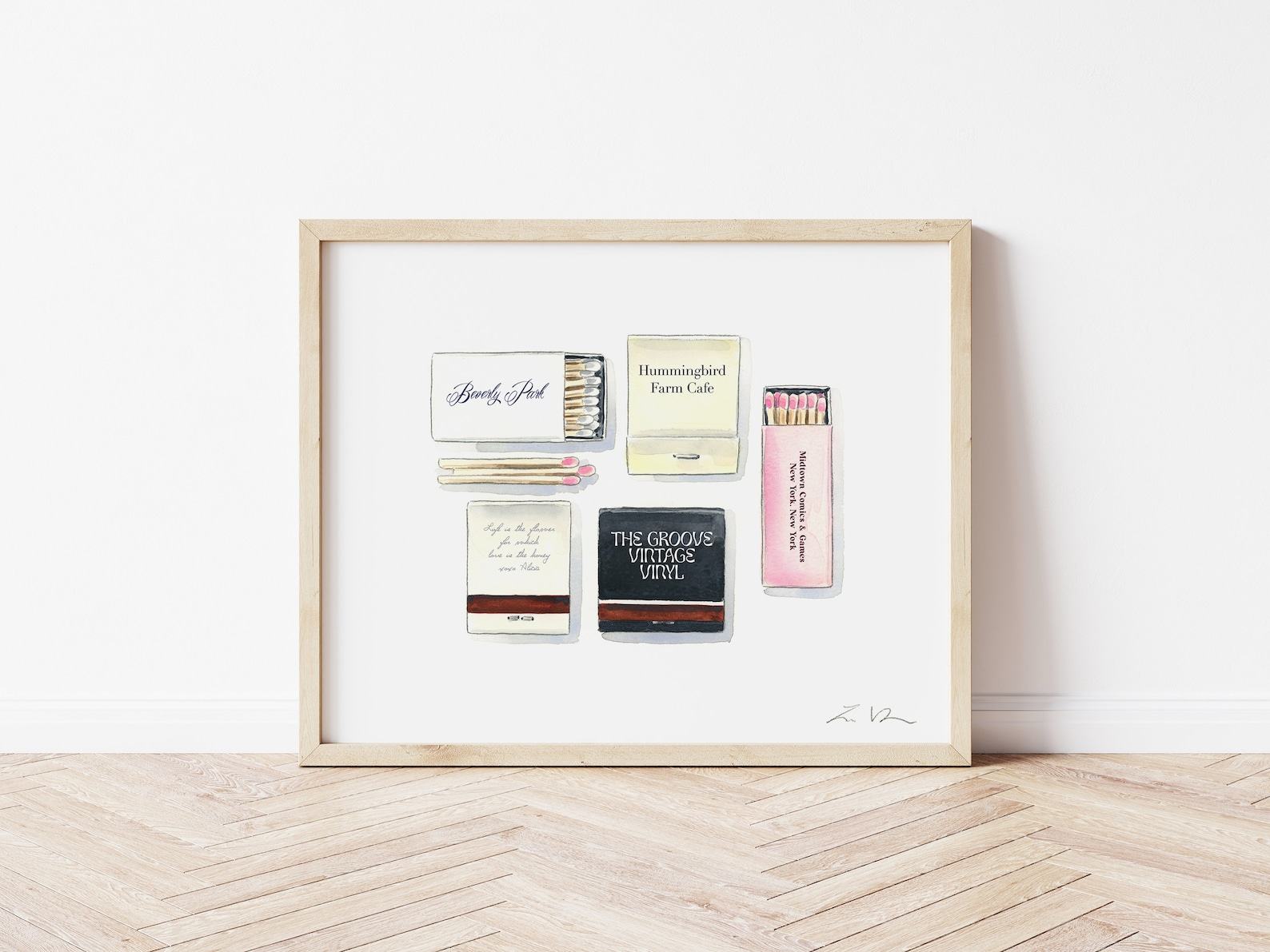 Personalized Wedding Matches Art Print Immortalize Your Special Day in Watercolor - Image 4
