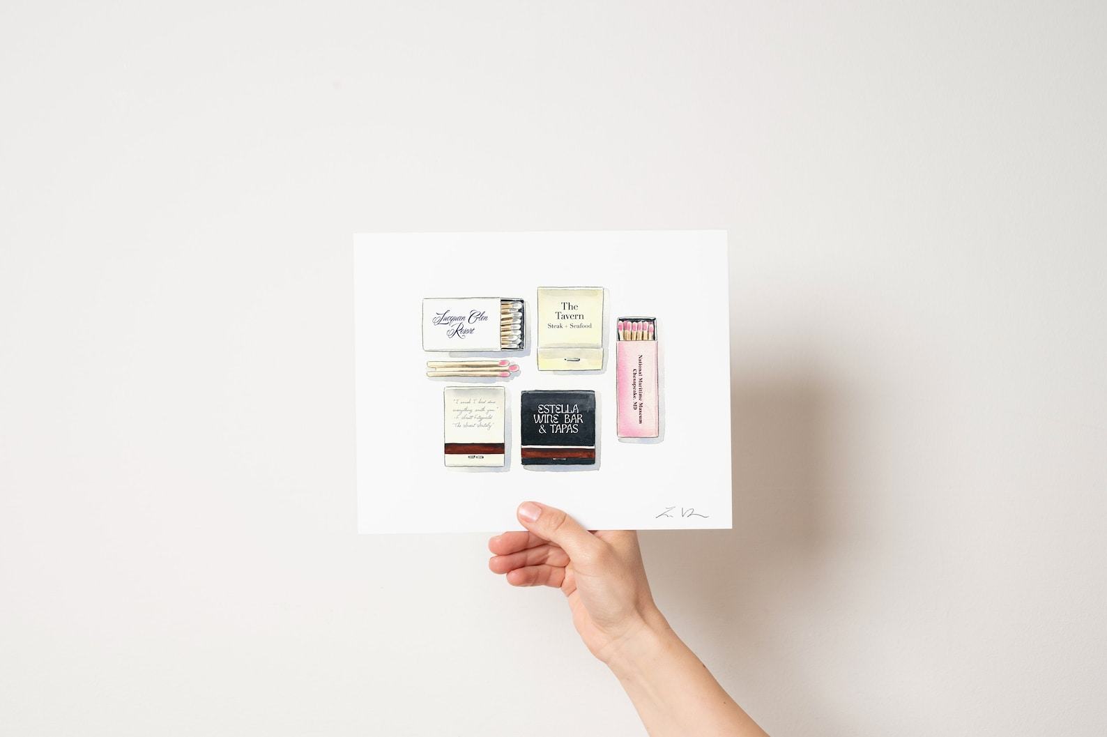 Personalized Wedding Matches Art Print Immortalize Your Special Day in Watercolor - Image 2