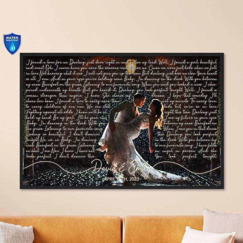 Personalized Wedding Song Lyrics Canvas Print Immortalize Your First Dance Memories