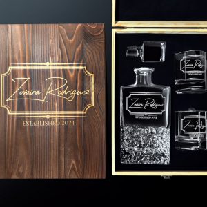 Personalized Whiskey Decanter Set Premium Engraved Groomsmen Items with Complimentary Item Boxes