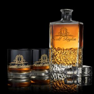 Personalized Whiskey Decanter Set Premium Engraved Groomsmen Items with Complimentary Item Boxes