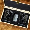 Personalized Whiskey Glasses Wood Box Set Engraved Bourbon Items for Special Occasions