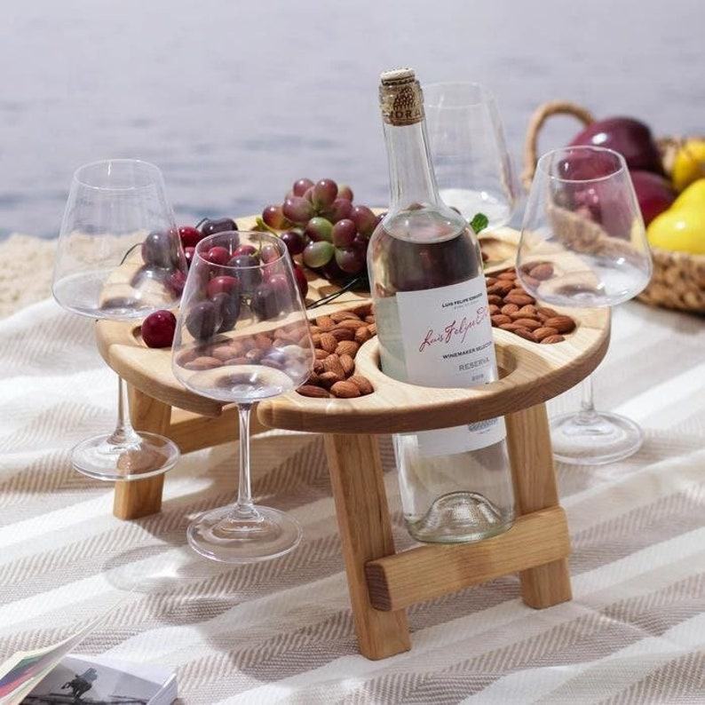 Personalized Wine Picnic Table The Interesting  Item for Wine Lovers and Outdoor Entertaining