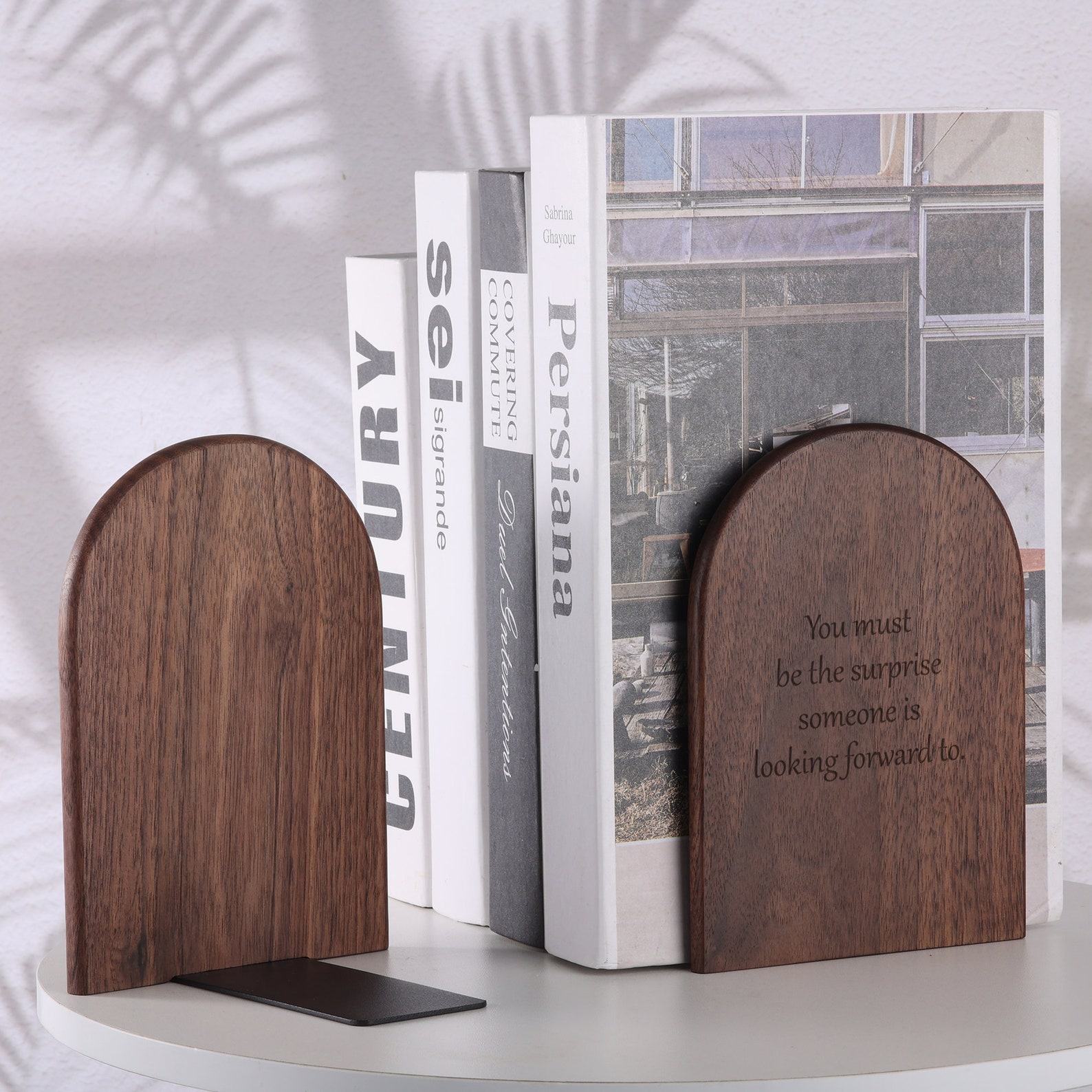Personalized Wooden Bookends Elevate Your Bookshelf with Style and Functionality