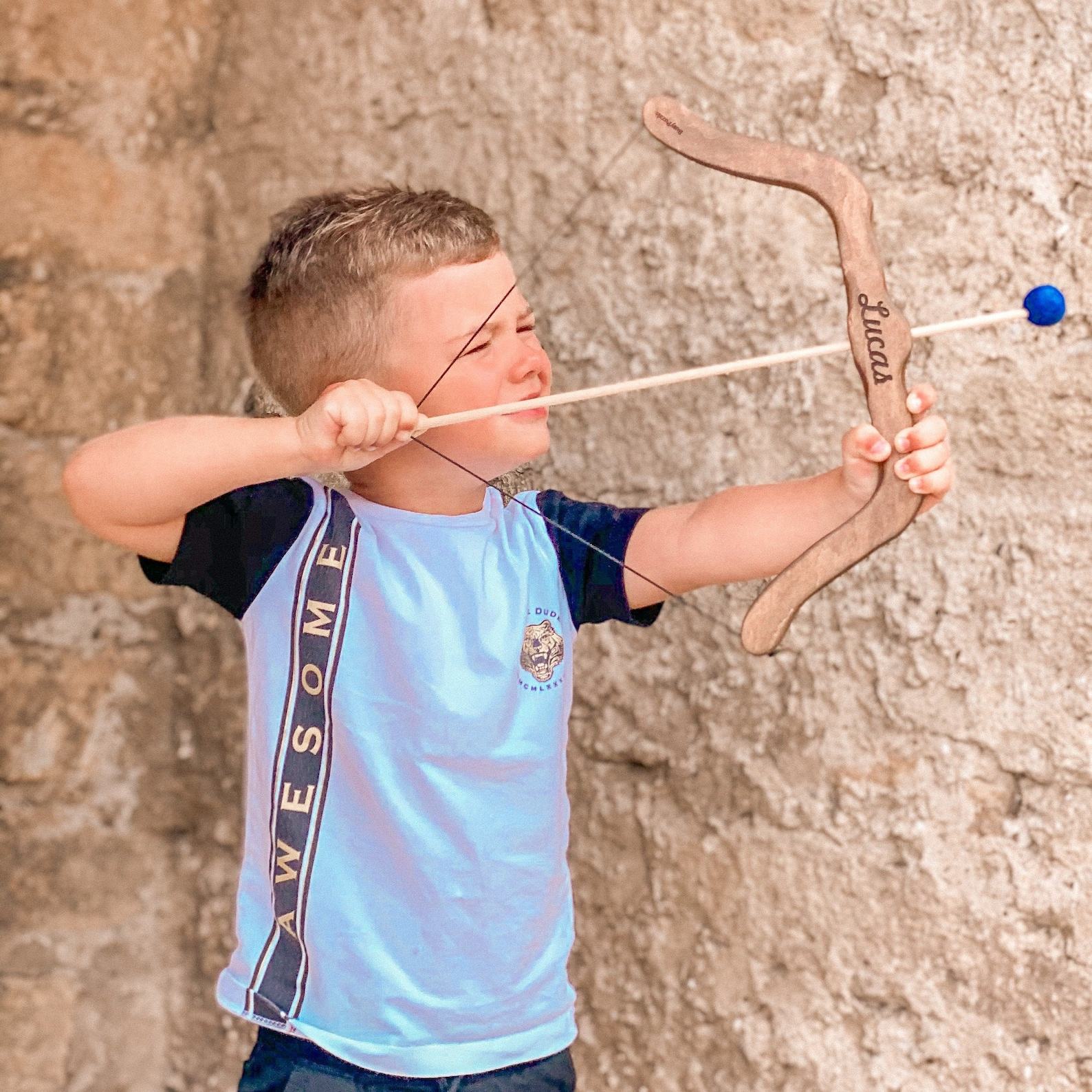 Personalized Wooden Bow and Arrow Set A Unique Christmas Item for Kids, Fostering Outdoor Adventure and Imagination