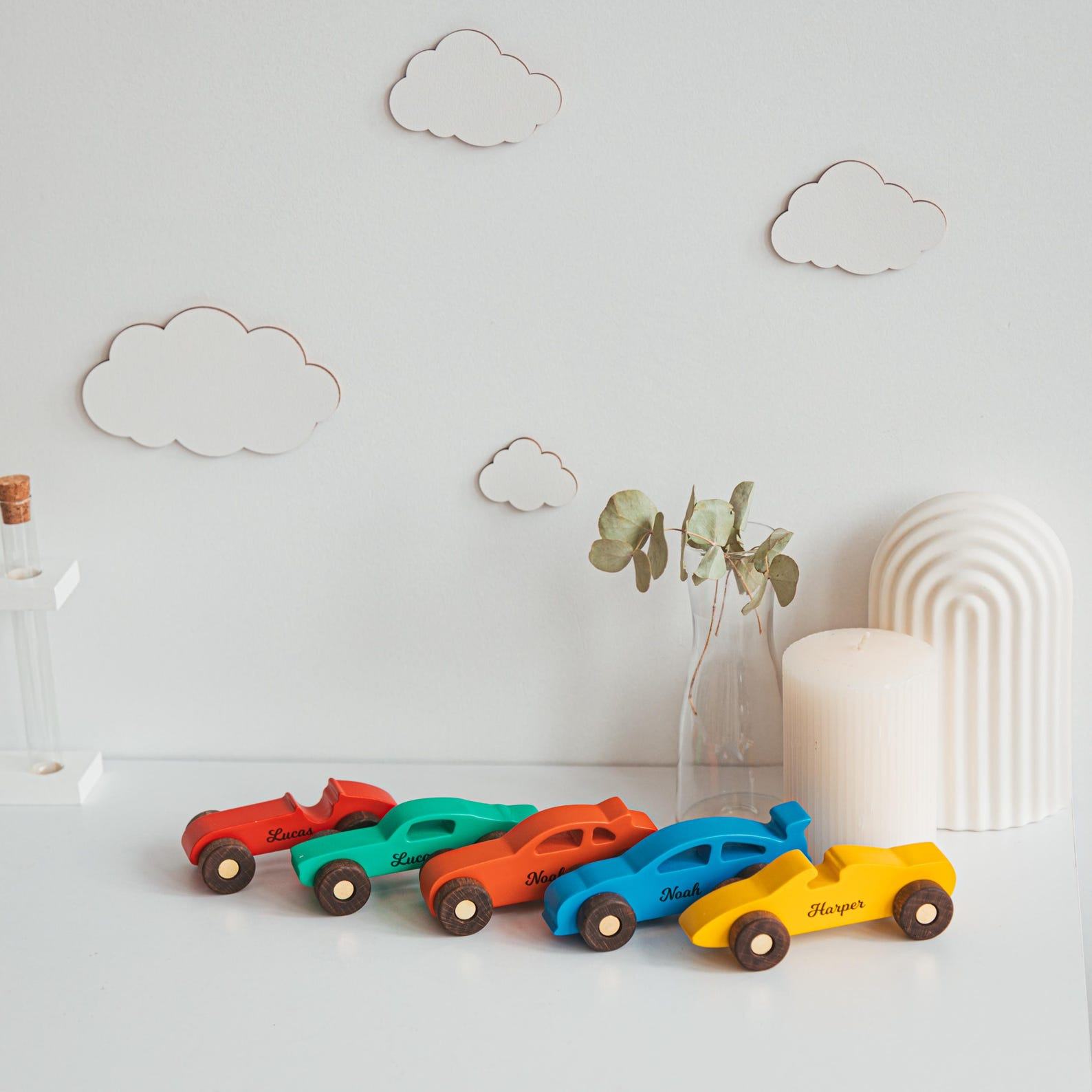Personalized Wooden Cars – Custom Name Toy for Kids | Unique Birthday & Easter Present