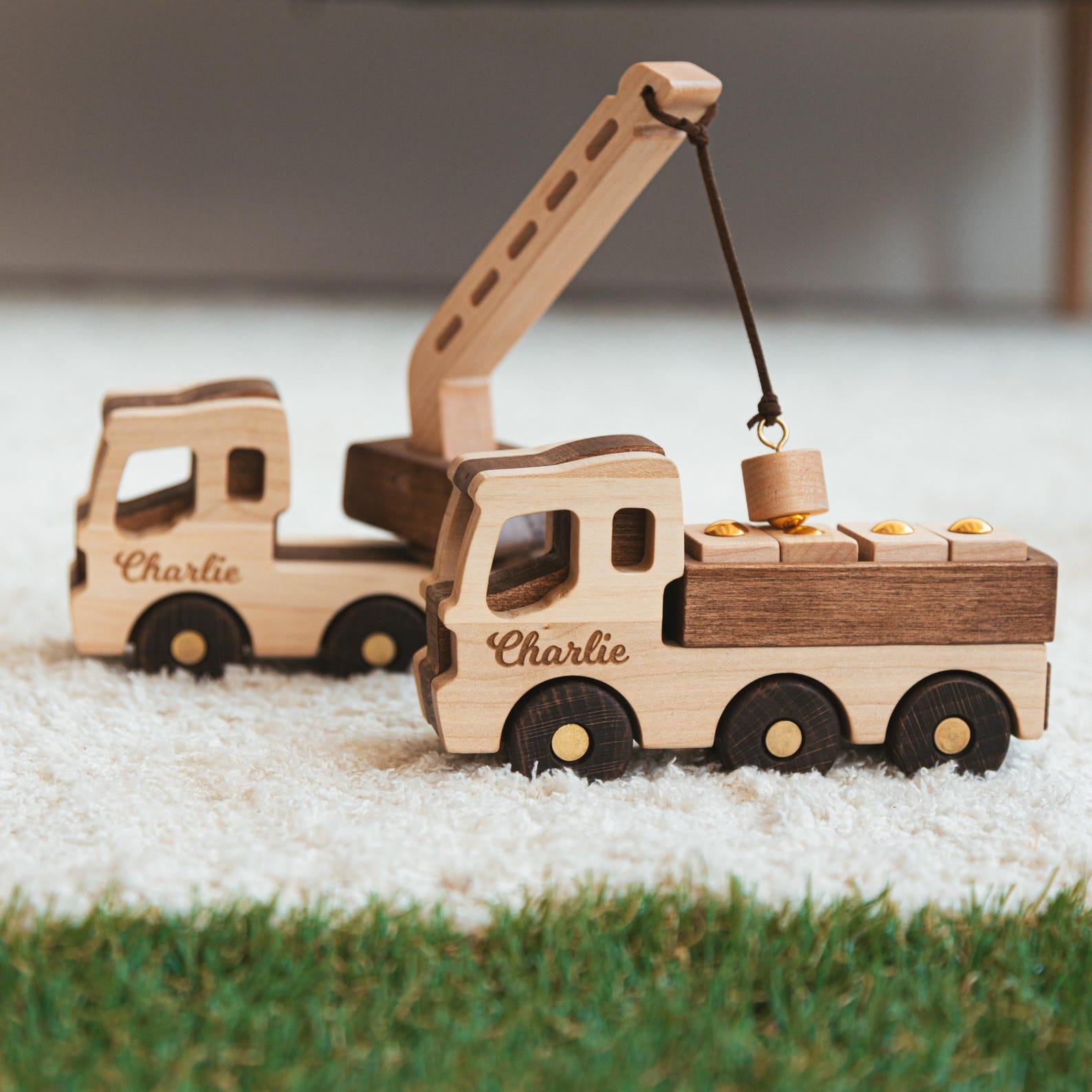 Personalized Wooden Excavator Cake Topper – Construction Birthday Present for Kids!