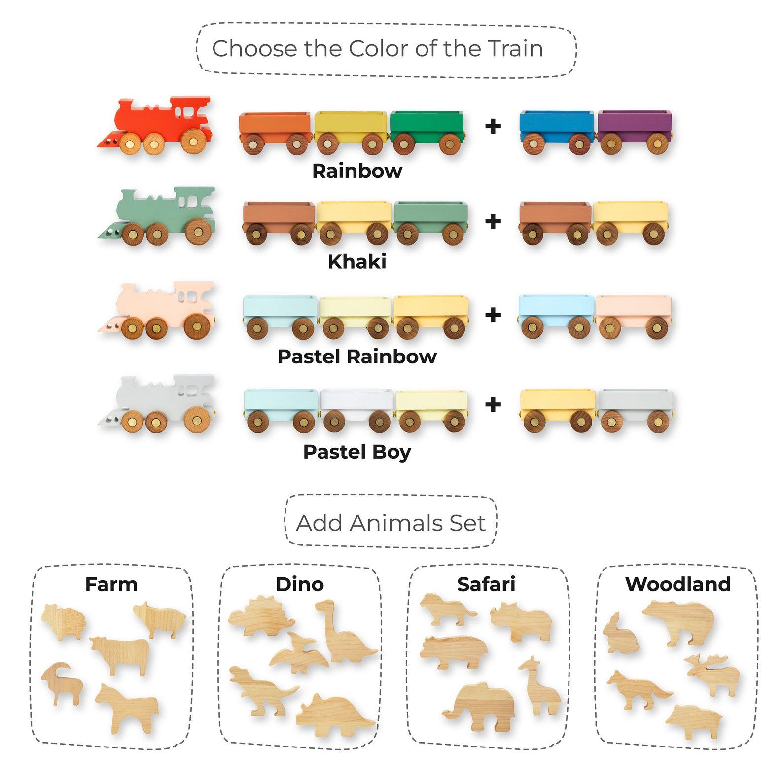 Personalized Wooden Farmer Train with Animals A Sensory and Educational Adventure for Toddlers