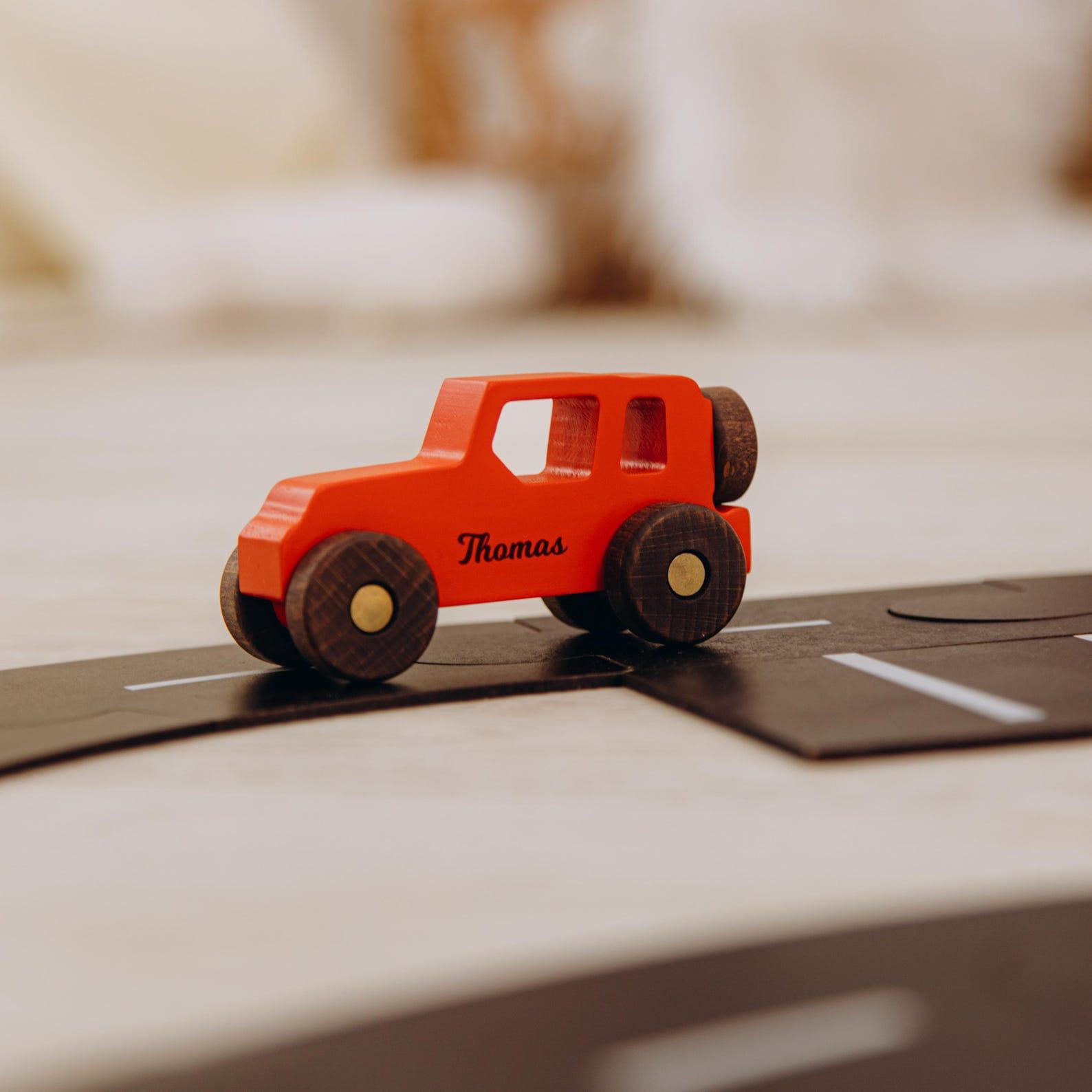 Personalized Wooden Jeep – Easter, Baptism & 1st Birthday Present for Baby Boy – Montessori Toy Keepsake