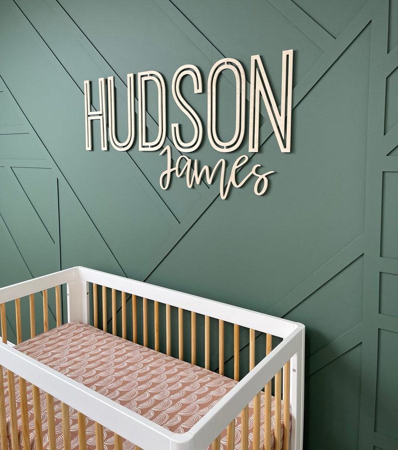 Personalized Wooden Name Cutouts Adorn Your Nursery with Unique Wall Art