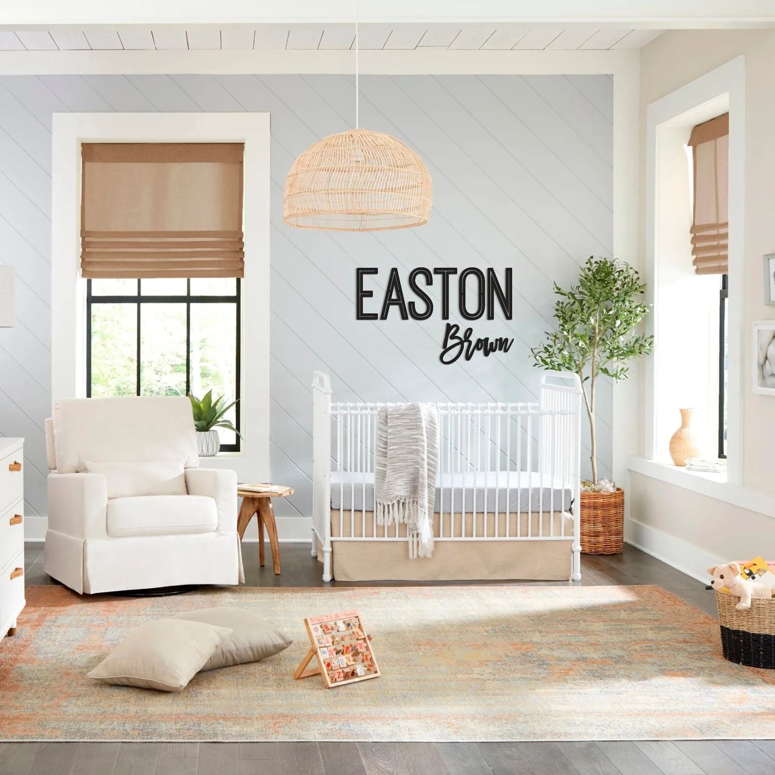 Personalized Wooden Name Cutouts Stacked Names, Last Name Wall Sign, Nursery Decor